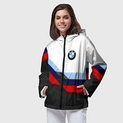 Ветровка с капюшоном женская BMW M SPORT, цвет: 3D-черный — фото 2