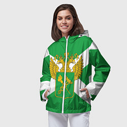 Ветровка с капюшоном женская Таможня, цвет: 3D-белый — фото 2