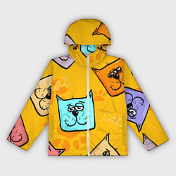 Ветровка с капюшоном женская Котики, цвет: 3D-белый