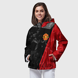Ветровка с капюшоном женская FC Manchester United: Abstract, цвет: 3D-черный — фото 2