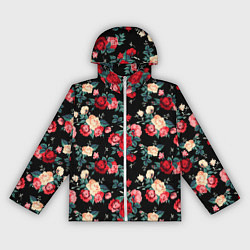 Ветровка с капюшоном женская Кустовые розы, цвет: 3D-белый