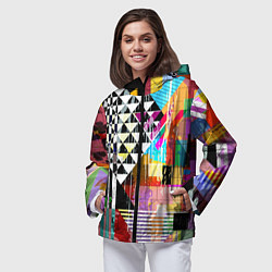 Ветровка с капюшоном женская RGB Geometry, цвет: 3D-черный — фото 2