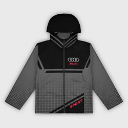 Ветровка с капюшоном женская Audi: Crey & Black, цвет: 3D-черный