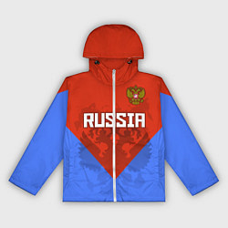 Ветровка с капюшоном женская Russia Red & Blue, цвет: 3D-белый