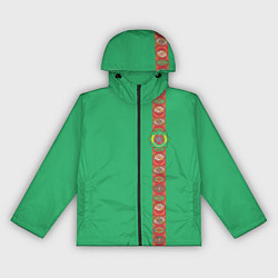 Ветровка с капюшоном женская Туркменистан, лента с гербом, цвет: 3D-черный