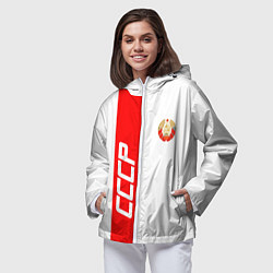 Ветровка с капюшоном женская СССР: White Collection, цвет: 3D-белый — фото 2