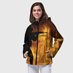 Ветровка с капюшоном женская CS:GO Dark Fire, цвет: 3D-черный — фото 2