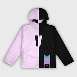 Ветровка с капюшоном женская BTS V, цвет: 3D-белый