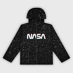 Ветровка с капюшоном женская NASA: Space Glitch, цвет: 3D-черный