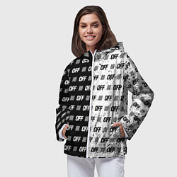 Ветровка с капюшоном женская Off-White: Black & White, цвет: 3D-белый — фото 2
