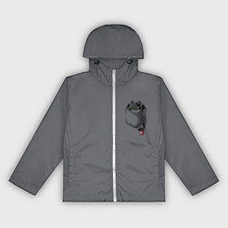 Ветровка с капюшоном женская Беззубик в кармане, цвет: 3D-белый