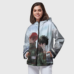 Ветровка с капюшоном женская Моя Геройская Академия, цвет: 3D-черный — фото 2