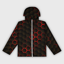 Женская ветровка Соты объемные с красным свечением