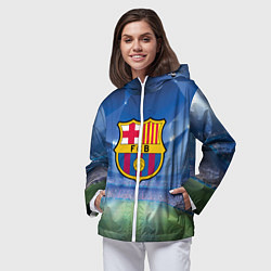 Ветровка с капюшоном женская FC Barcelona, цвет: 3D-белый — фото 2