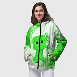Ветровка с капюшоном женская MINECRAFT CREEPER, цвет: 3D-черный — фото 2