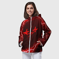 Ветровка с капюшоном женская АлисА, цвет: 3D-белый — фото 2