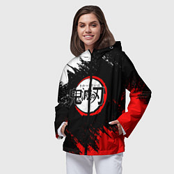 Ветровка с капюшоном женская KIMETSU NO YAIBA, цвет: 3D-черный — фото 2