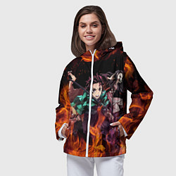 Ветровка с капюшоном женская KIMETSU NO YAIBA, цвет: 3D-белый — фото 2