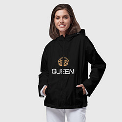 Ветровка с капюшоном женская Королева, цвет: 3D-черный — фото 2