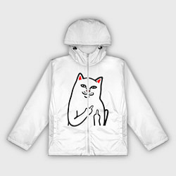 Ветровка с капюшоном женская Meme Cat, цвет: 3D-белый
