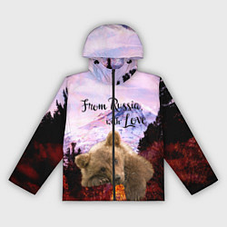 Ветровка с капюшоном женская Из России с любовью, цвет: 3D-черный