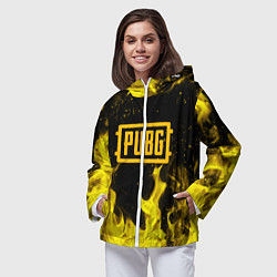 Ветровка с капюшоном женская PUBG, цвет: 3D-белый — фото 2