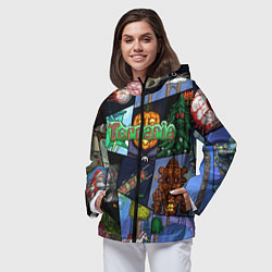 Ветровка с капюшоном женская Terraria, цвет: 3D-черный — фото 2