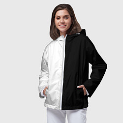 Ветровка с капюшоном женская ПРОСТО ЧЁРНО-БЕЛЫЙ, цвет: 3D-белый — фото 2