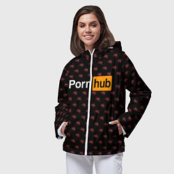 Ветровка с капюшоном женская PornHub, цвет: 3D-белый — фото 2