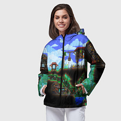 Ветровка с капюшоном женская TERRARIA, цвет: 3D-черный — фото 2