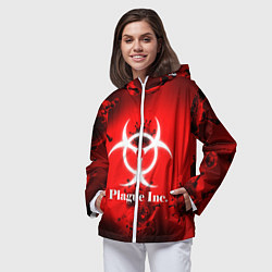 Ветровка с капюшоном женская PLAGUE INC, цвет: 3D-белый — фото 2