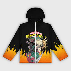 Ветровка с капюшоном женская MY HERO ACADEMIA яркое пламя, цвет: 3D-белый