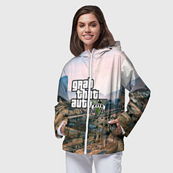 Ветровка с капюшоном женская Grand Theft Auto 5, цвет: 3D-белый — фото 2