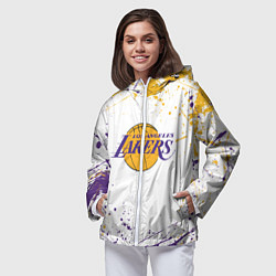 Ветровка с капюшоном женская LA LAKERS, цвет: 3D-белый — фото 2