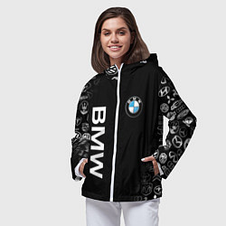 Ветровка с капюшоном женская BMW, цвет: 3D-белый — фото 2
