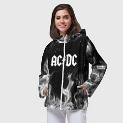 Ветровка с капюшоном женская AC DC, цвет: 3D-белый — фото 2