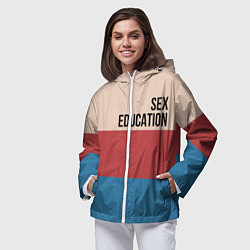 Ветровка с капюшоном женская Половое воспитание, цвет: 3D-белый — фото 2