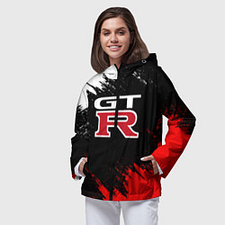 Ветровка с капюшоном женская NISSAN GTR, цвет: 3D-черный — фото 2