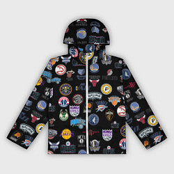 Ветровка с капюшоном женская NBA Pattern, цвет: 3D-белый