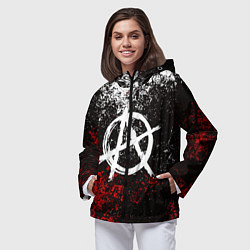 Ветровка с капюшоном женская АНАРХИЯ, цвет: 3D-черный — фото 2