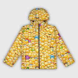 Ветровка с капюшоном женская Смайлики Emoji, цвет: 3D-черный