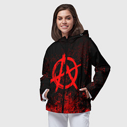 Ветровка с капюшоном женская АНАРХИЯ, цвет: 3D-черный — фото 2