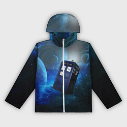 Ветровка с капюшоном женская ТАРДИС, цвет: 3D-белый