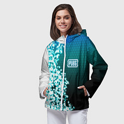 Ветровка с капюшоном женская PUBG, цвет: 3D-белый — фото 2