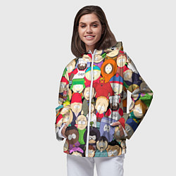 Ветровка с капюшоном женская South Park персонажи, цвет: 3D-белый — фото 2