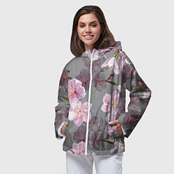 Ветровка с капюшоном женская САКУРА, цвет: 3D-белый — фото 2