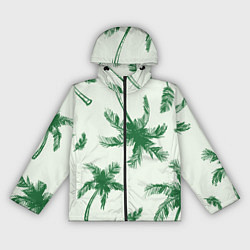 Ветровка с капюшоном женская Пальмовый рай, цвет: 3D-черный