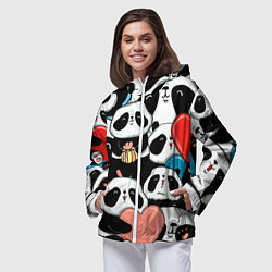 Ветровка с капюшоном женская Панды, цвет: 3D-белый — фото 2