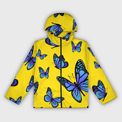 Ветровка с капюшоном женская БАБОЧКИ, цвет: 3D-черный
