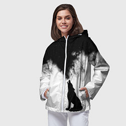 Ветровка с капюшоном женская Galaxy wolf, цвет: 3D-белый — фото 2